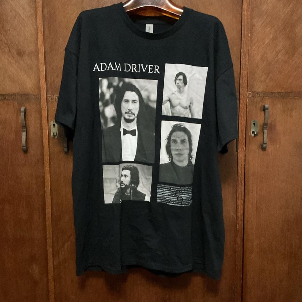 Gildan Black Graphic Print of Adam Driver collage short sleeves size XL